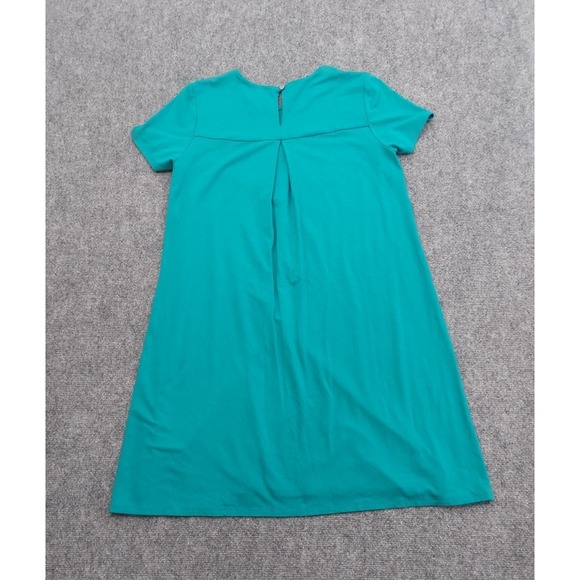 J Jill Wearever Dress Small Petite Turqoise Blue Short Sleeve Crew Neck Knee - Picture 3 of 11